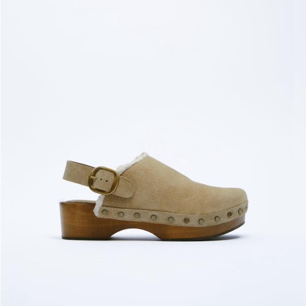Zara Split Suede Studded Clogs - image 4